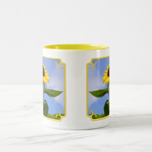 Sonnenblume Zweifarbige Tasse (Mittel)