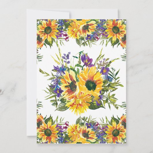 Sonnenblume Zweiter Geburtstag Einladung (Rückseite)