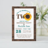 Sonnenblume Zweites Geburtstag Einladung (Stehend Vorderseite)