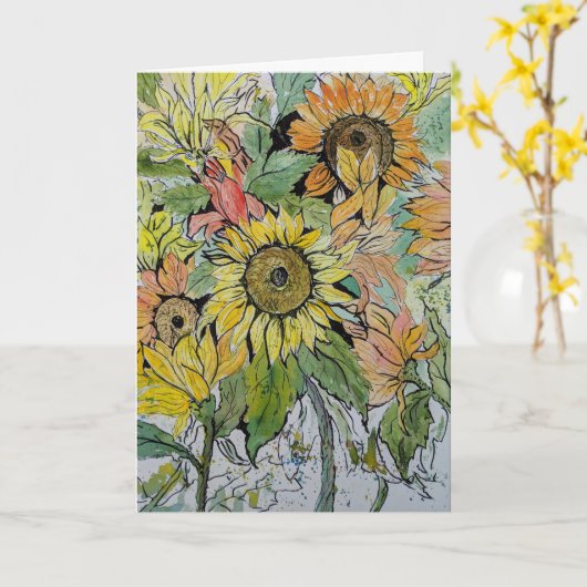 Sonnenblumeblumenstrauß Karte (Gelbe Blume)