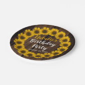 Sonnenblumeblumenwreath-hölzernes Pappteller (Schrägansicht)