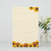 Sonnenblumebriefpapier Briefpapier (Stehend Vorderseite)