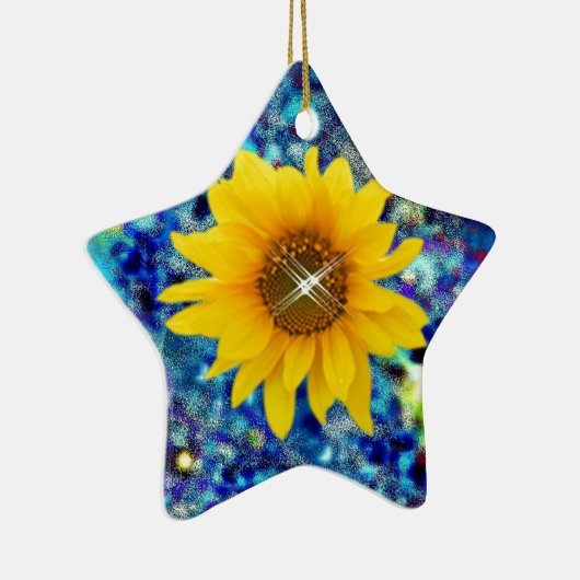 Sonnenblumefrühling blenden Geschenke Keramikornament (Rechts)