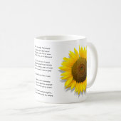 Sonnenblumegedicht, Herz innerhalb /Mug-Größe 11oz Kaffeetasse (VorderseiteRechts)