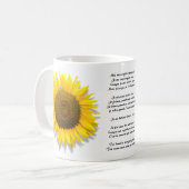Sonnenblumegedicht, Herz innerhalb /Mug-Größe 11oz Kaffeetasse (Vorderseite Links)