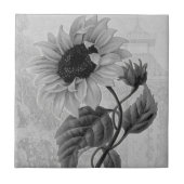 Sonnenblumehelianthus-Monochrom Fliese (Vorderseite)