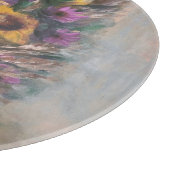Sonnenblumen 12" Rund Schneidebrett (Ecke)