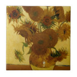 Sonnenblumen: 1888 von Van Gogh Fliese<br><div class="desc">Vincent Van Gogh's Post - Impressionistisches Gemälde "Sonnenblumen: 1888".</div>