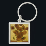 Sonnenblumen: 1888 von Van Gogh Schlüsselanhänger<br><div class="desc">Vincent Van Gogh's Post - Impressionist Malerei "Sonnenblumen: 1888."</div>