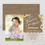 Sonnenblumen 1. Geburtstags-Taufe | Cumple Bautism Einladung (Vorne/Hinten)