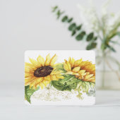 Sonnenblumen 2 Geschosse / Einladungen (Stehend Vorderseite)