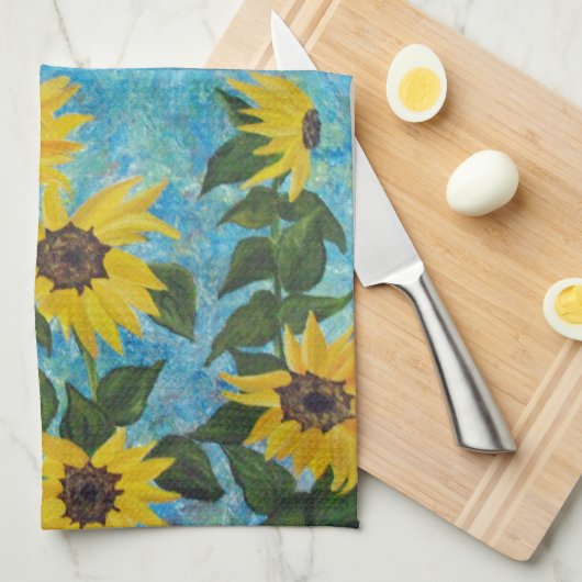 Sonnenblumen#3 - Ein Küchentuch (Viertel Falte)