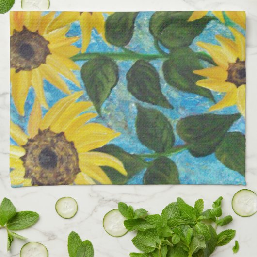 Sonnenblumen#3 Geschirrtuch (Gefaltet)