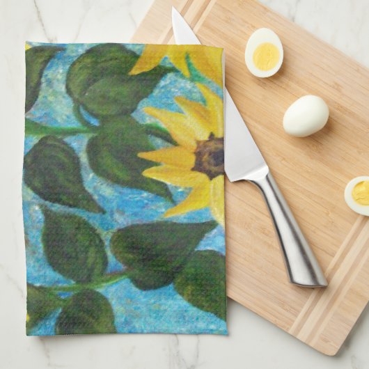 Sonnenblumen#3 Geschirrtuch (Viertel Falte)