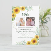 Sonnenblumen 50. Hochzeitstag Foto Collage Feiertagskarte (Stehend Vorderseite)