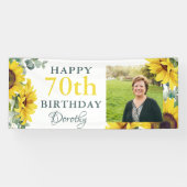 Sonnenblumen-70. Geburtstagsfeier-Foto Banner (Horizontal)