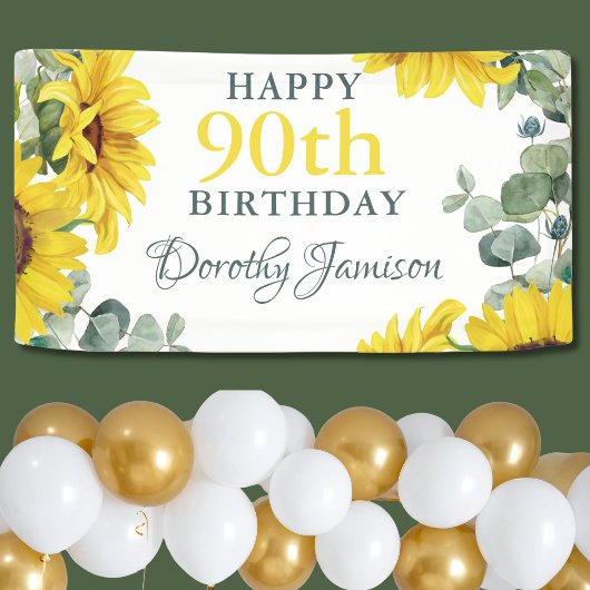 Sonnenblumen 90. Geburtstagsfeier Banner