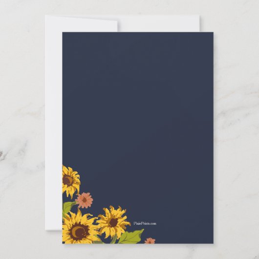 Sonnenblumen Abend Bridal Dusche Einladung (Rückseite)