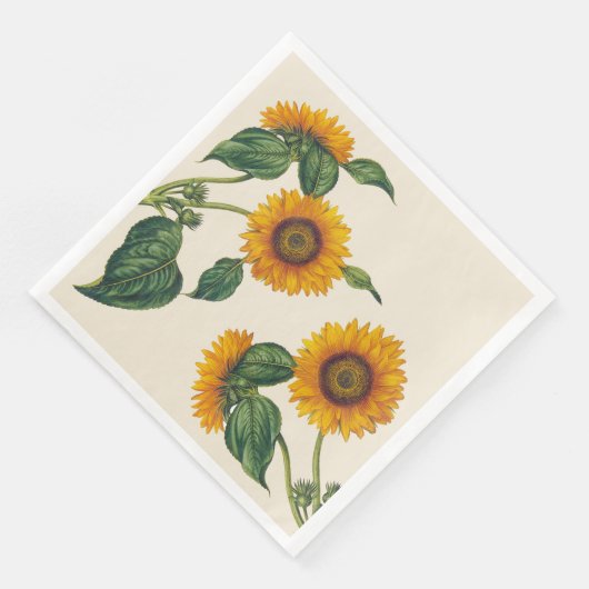 Sonnenblumen Abendessen Papier Napkins Serviette (Ecke)