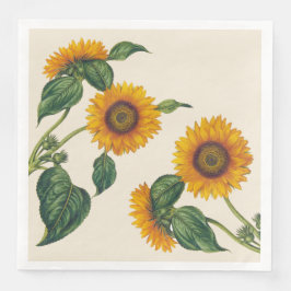 Sonnenblumen Abendessen Papier Napkins Serviette