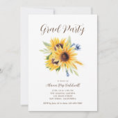 Sonnenblumen Abschluss Einladung, Foto Grad Einlad Einladung (Vorderseite)