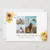 Sonnenblumen Abschluss Einladung, Foto Grad Einlad Einladung (Rückseite)