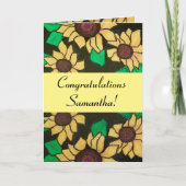 Sonnenblumen Abschluss Glückwunsch Gelb Karte (Vorderseite)