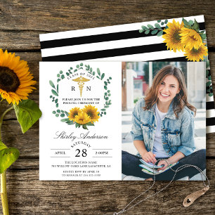 Sonnenblumen Abschluss Pinselfest Foto Einladung