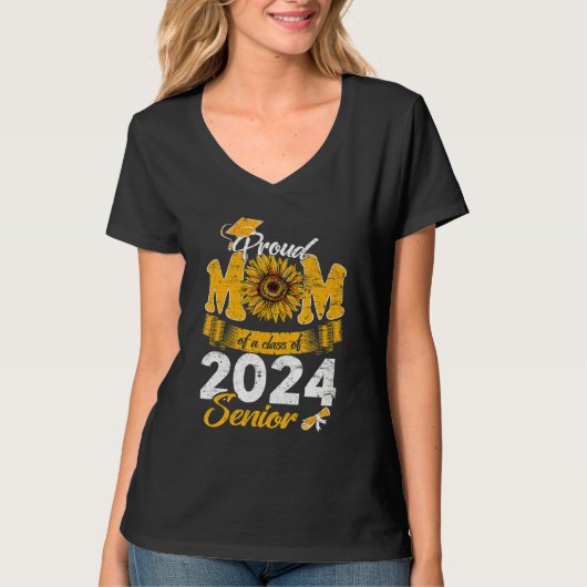 Sonnenblumen Abschluss stolz Mama einer Klasse von T-Shirt (Vorderseite)