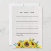 Sonnenblumen-Abschluss wünscht Sake-Karte Einladung (Rückseite)