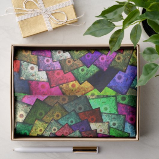 Sonnenblumen Abstrakt Blumenmotiv Pop Design Seidenpapier (Geschenk)