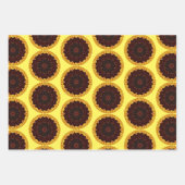 Sonnenblumen Abstrakt Mandala Wrapping Craft Papie Geschenkpapier Set (Vorderseite)