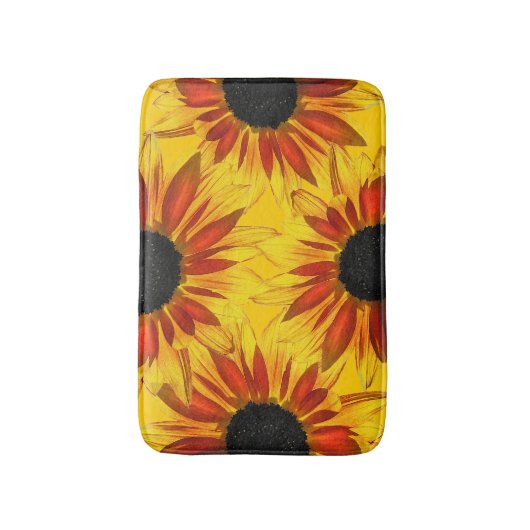 Sonnenblumen Abstrakte Blume Bath Matts Badematte (Vorderseite Vertikal)