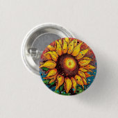 Sonnenblumen-Abzeichen, Stift, Knopf. farbenfroh Button (Vorne & Hinten)