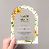 Sonnenblumen Acrylic Clear Modern Rustic Boho Acryleinladungen (Insitu (Handheld))