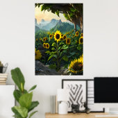 Sonnenblumen | AI Art Poster (Heimbüro)