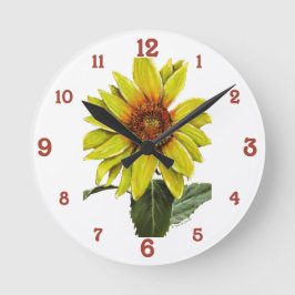 Sonnenblumen Akronylic Wall Clock Runde Wanduhr