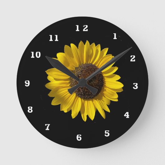 Sonnenblumen Akronylic Wall Clock Runde Wanduhr (Vorderseite)