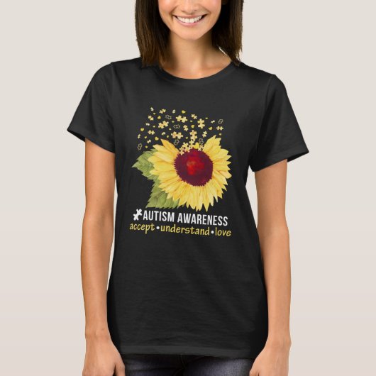 Sonnenblumen Akzeptanz verstehen Liebe Autismus Be T-Shirt (Vorderseite)
