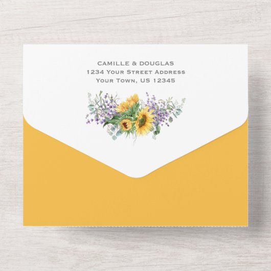 Sonnenblumen | all in one einladung (Rückseite)