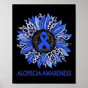 Sonnenblumen Alopecia Sensibilisierung für Blauen Poster