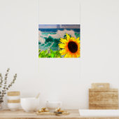 Sonnenblumen am Strand Poster (Küche)