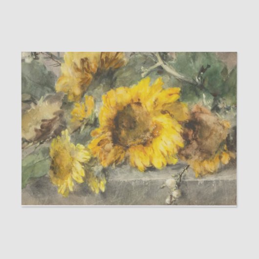 Sonnenblumen an der Lecke von Margaretha Roosenboo Seidenpapier (Vorderseite)