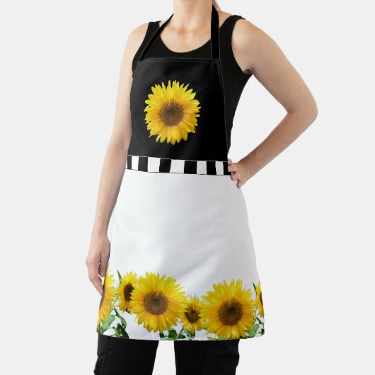 Sonnenblumen an der Schwarz-Weiß-Schürze Schürze (InSitu)