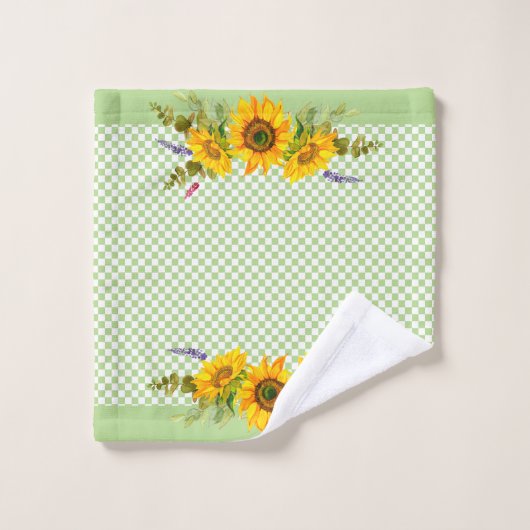 Sonnenblumen an der Tafel Badhandtuch Set (Waschlappen)