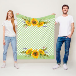Sonnenblumen an der Tafel Fleecedecke