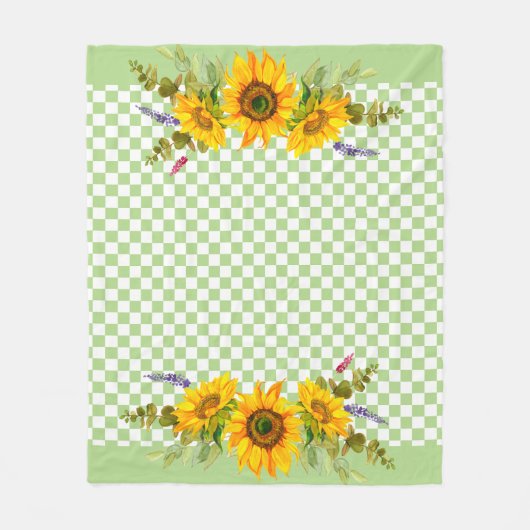 Sonnenblumen an der Tafel Fleecedecke (Vorderseite)