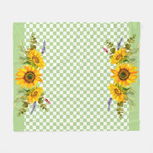 Sonnenblumen an der Tafel Fleecedecke (Vorderseite (Horizontal))