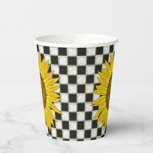 Sonnenblumen an der Tafel Pappbecher (Links)