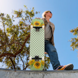 Sonnenblumen an der Tafel Skateboard